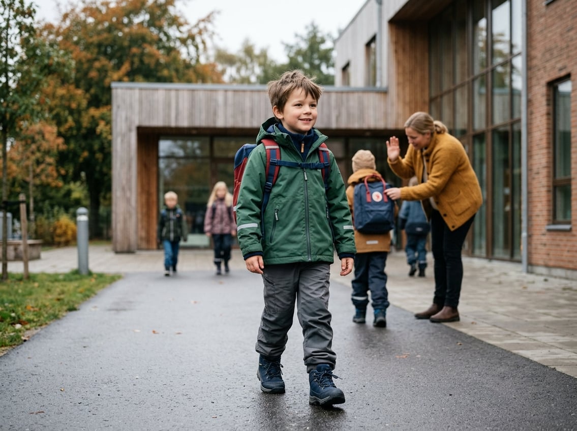 Når børnehavebarnet starter i skole skal overtøjet kunne mere